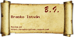 Brasko István névjegykártya